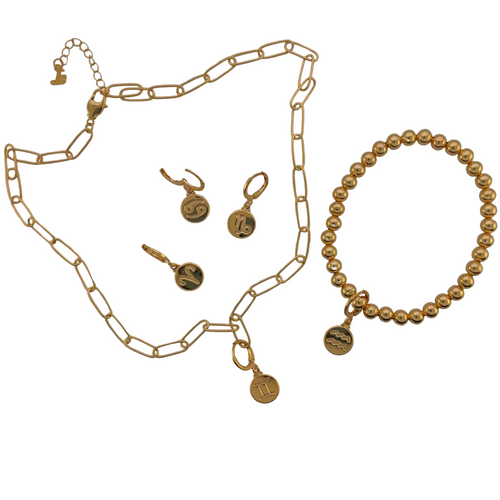 PDZ   Zodiac 18K Gold Plated Huggie Pendant