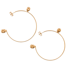 Load image into Gallery viewer, SE1006 18K Gold Plated Hoop with 2 brushed smashed balls