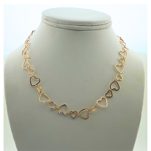 SN393B 16'' Heart 18K Gold Plated Chain