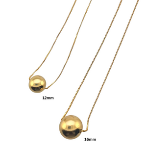 SN444A  18K Gold Plated chain with a 12’’ ball pendent