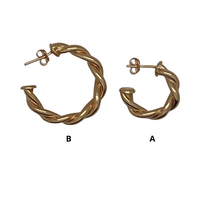 Load image into Gallery viewer, SE800B 18K Gold Plated &quot;twist&quot; Hoop Earrings