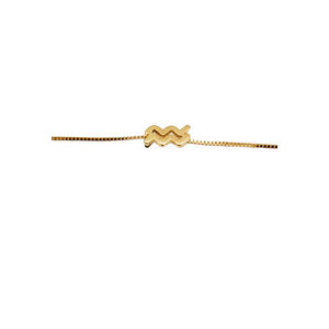 SN400 A "Aquarius Zodiac " 18K Gold Plated Necklace