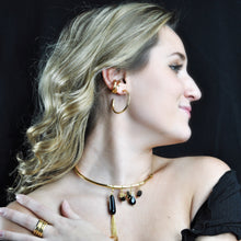 Load image into Gallery viewer, SN376ON Choker Length 3/4 necklace with Onyx