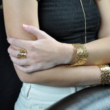 Load image into Gallery viewer, SR020 18k Gold Plated Bubble ring