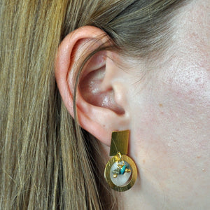 SE456TQ Earrings with Mother-of-Pearl and Turquoise