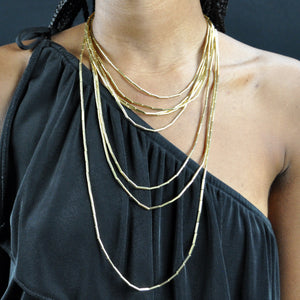 SN355 Necklace with 18k Gold Plated Tubes