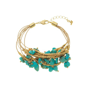 SB025TQ Natural Fiber Bracelet with Turquoise