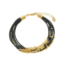 Load image into Gallery viewer, SB106A Black Leather Bracelet