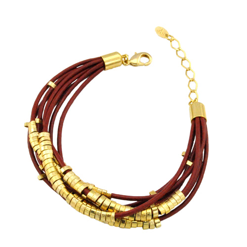 SB106D Terra-Cotta Leather Bracelet