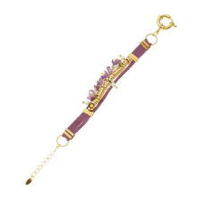 Load image into Gallery viewer, SB152AM Purple Leather Bracelet with Amethyst