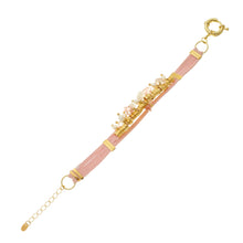 Load image into Gallery viewer, SB152RQ Pink Leather Bracelet with Rose Quartz