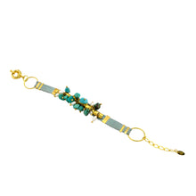 Load image into Gallery viewer, SB152TQ Blue Leather Bracelet with Turquoise