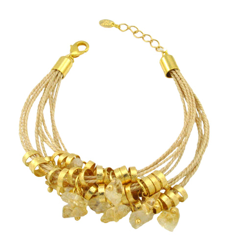 SB153CT Natural Fiber Bracelet with Citrine