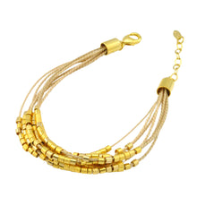 Load image into Gallery viewer, SB172 Natural Cord Bracelet with 18k Gold