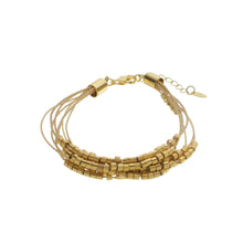Load image into Gallery viewer, SB172 Natural Cord Bracelet with 18k Gold