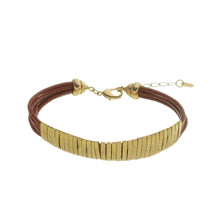 Load image into Gallery viewer, SB174E 18k Gold Plated Bracelet with Red Leather
