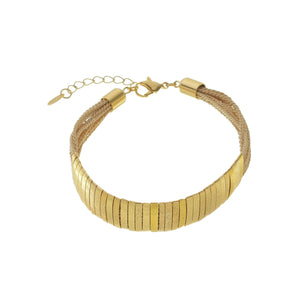 SB174 18k Gold plated Bracelet with Natural Fiber