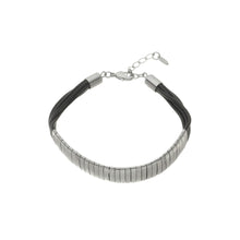 Load image into Gallery viewer, SB174RA Brown Leather Bracelet with Silver Bands