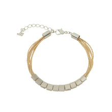 Load image into Gallery viewer, SB192R Natural Cord Bracelet with Silver Bands