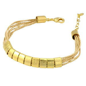 SB192 Natural Fiber Bracelet with 18k Gold Findings