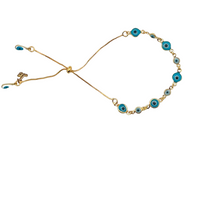 Load image into Gallery viewer, SB242BLU Adjustable 18K Gold Plated Bracelet