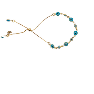 SB242BLU Adjustable 18K Gold Plated Bracelet