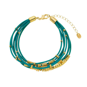 SB248TQ Turquoise color leather bracelet