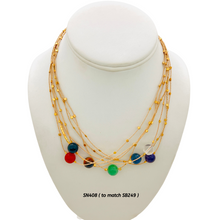 Load image into Gallery viewer, SB249 &quot;7 chakras&quot; Raffia Bracelet with 18K Gold Plated Beads