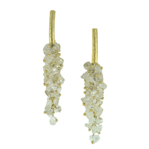 SE085CQ 18k Gold Plated Earrings with Clear Quartz