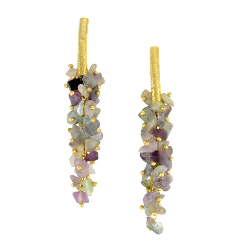 SE085FL 18k Gold Plated Earrings with Fluorite