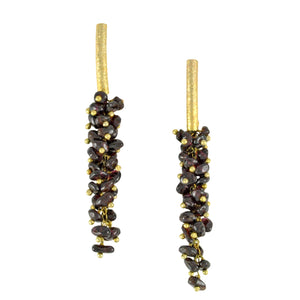 SE085GA 18k Gold Plated Earrings with Garnet