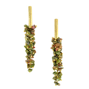 SE085UN 18k Gold Plated Earrings with Unakite
