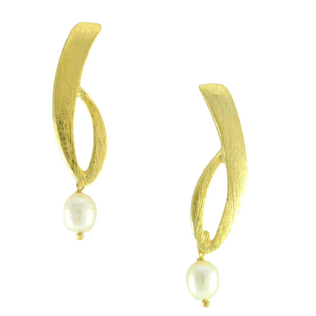 SE266FP 18k Gold Plated Earrings with Fresh Water Pearls