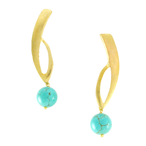 SE266TQ 18k Gold Plated Earrings with Turquoise