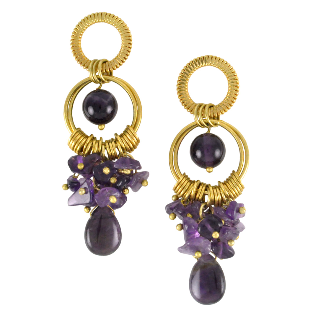 SE282AM Earrings with rings and Amethyst