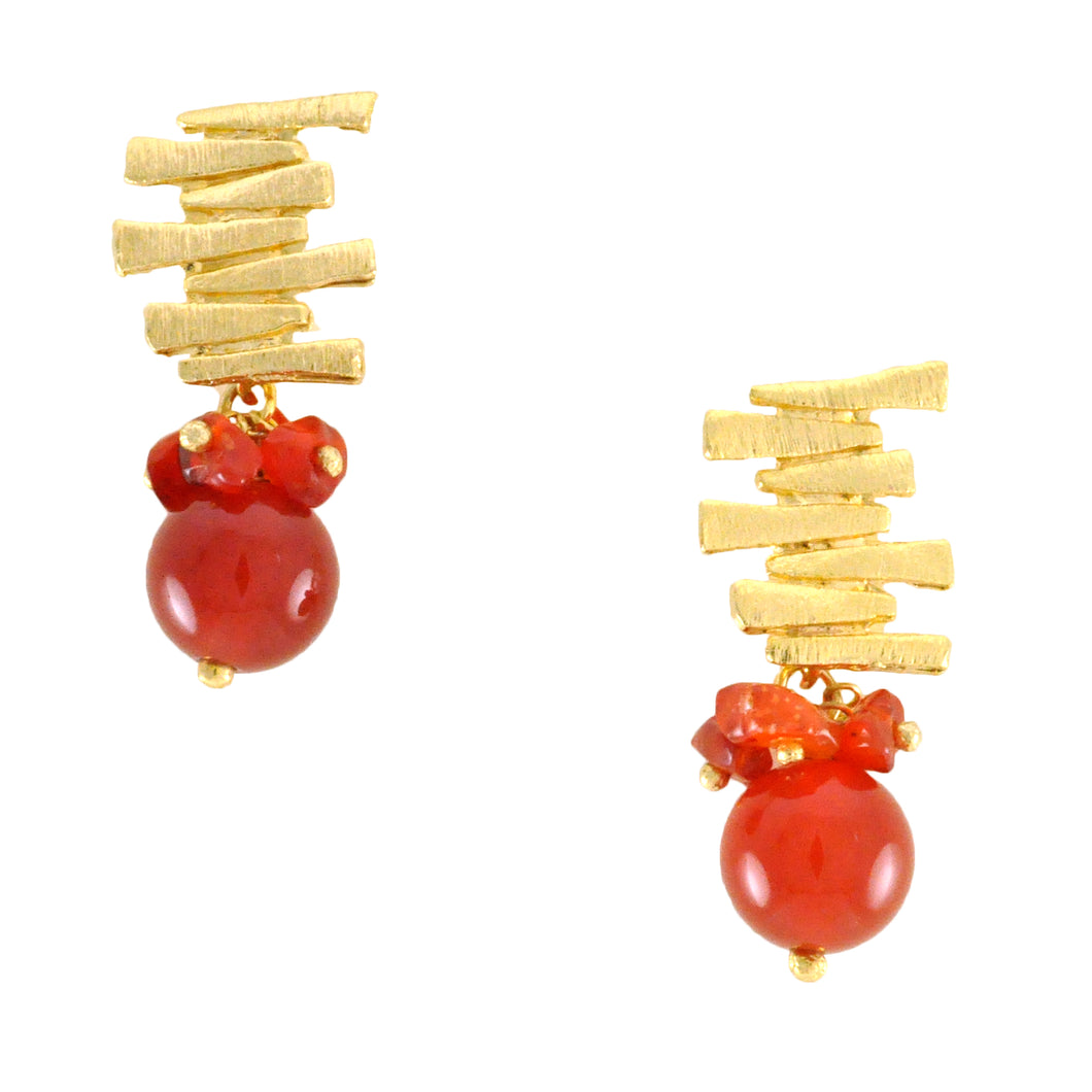 SE292AG 18k Gold Plated Earrings with Agate