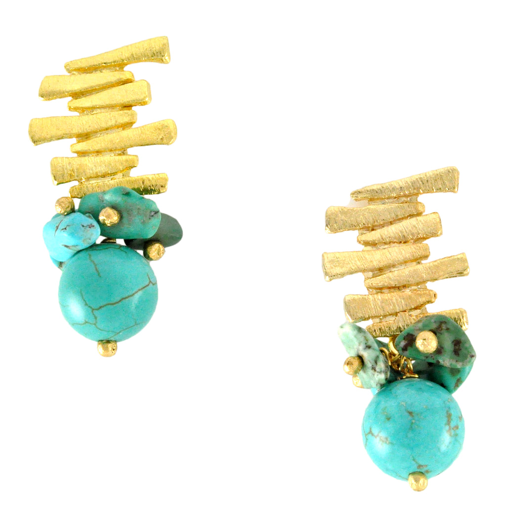 SE292TQ 18k Gold Plated Earrings with Turquoise