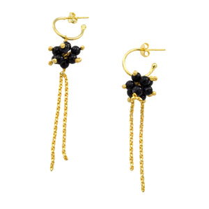 SE382SE 18k Gold Plated Earrings with Sea Stone