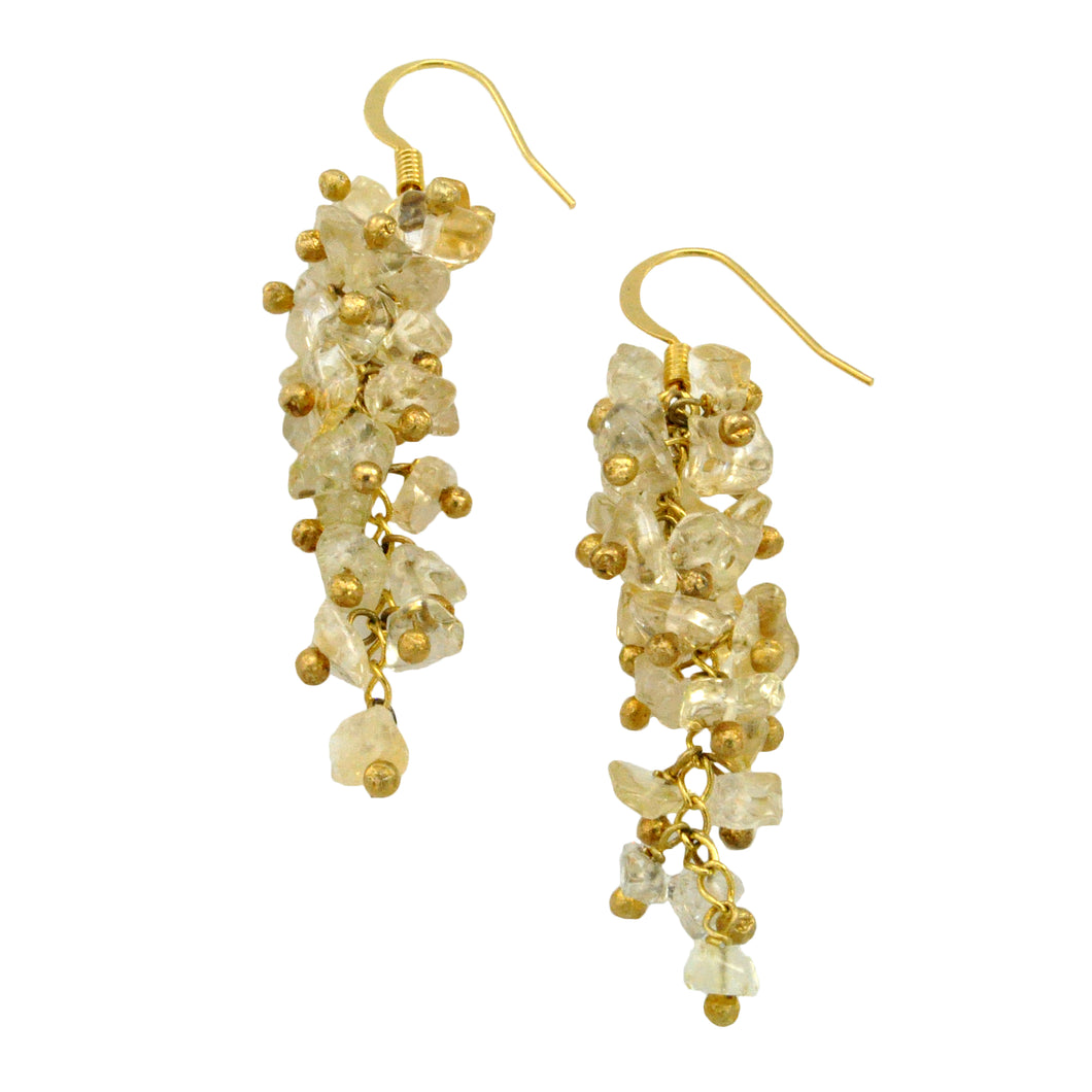 SE472CT Grape Cluster Earrings with Citrine