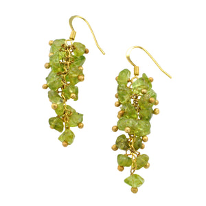 SE472PD Grape Cluster Earrings with Peridot