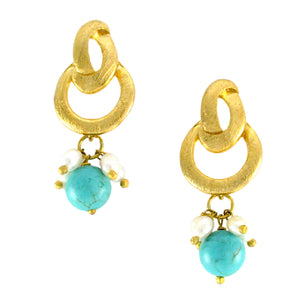 SE483TQ Knot Top Earrings with Turquoise