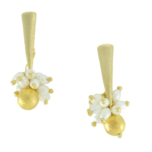 SE582 18k Gold Plated Earrings with Fresh Water Pearls