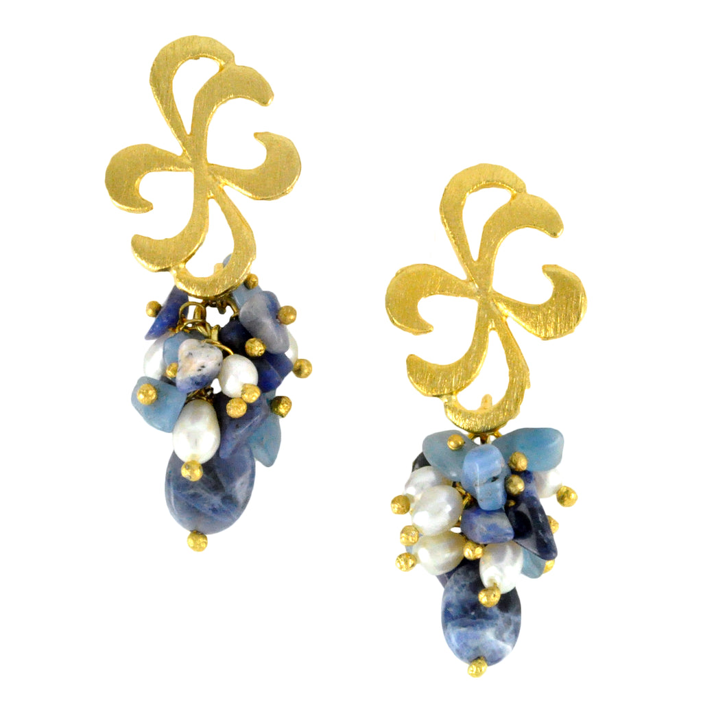 SE587SD 18k Gold Plated Earrings with Sodalite