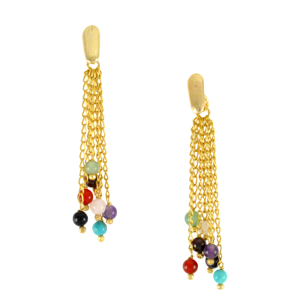 SE606 Earrings with Semiprecious Stone Balls