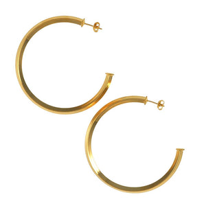 SE639A 18k Gold Plated Hoops with Pyramid Profile