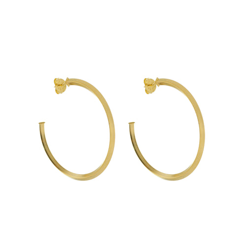 SE639A 18k Gold Plated Hoops with Pyramid Profile