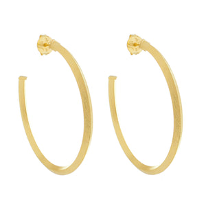 SE639B 18k Gold Plated Hoops with Pyramid Profile