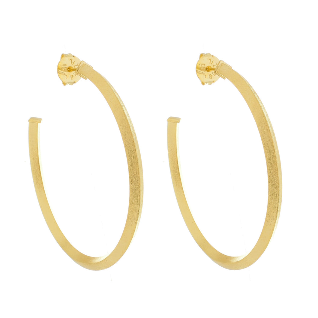 SE639B 18k Gold Plated Hoops with Pyramid Profile