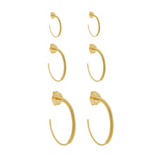 Load image into Gallery viewer, SE648LG 18k Gold Plated Hoops