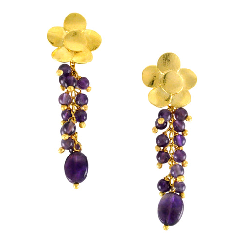 SE665 Amethyst and Gold Earrings